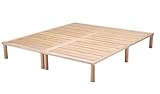 Gigapur G1 29739 Bett | Bettgestell mit Lattenrost | Birke Natur Schicht-Holz | belastbar bis 195 kg je Element | 200 x 200 cm best. aus: 2 x 100 x 200