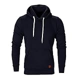 RYTEJFES Sweatshirt Herren mit Kapuze Langarm Kapuzenpullover Pullover mit kapuze Hoodie Oversize Basic Kapuzenpulli Kapuzenansatz Känguru-Tasche Sweatjacke Casual Basic Sty