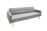 ZeoTioo Design Schlafsofa 210cm anthrazit Sofa 3 Sitzer skandinavisch C