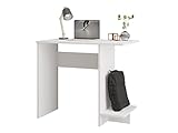 Schreibtisch Ian, Kinderschreibtisch, Arbeitstisch für Jugendzimmer, Schülerschreibtisch, Computertisch, PC-Tisch, Kinderzimmer (Weiß)