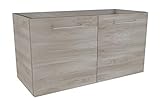 FACKELMANN Waschtischunterschrank Lima/Badschrank mit Soft-Close-System/Maße (B x H x T): ca. 80 x 42 x 35 cm/hochwertiger Badezimmerschrank/Korpus: Braun/Front: B