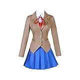 Damen Literatur Club Cosplay Kostüm Monika Cosplay Uniform Set Schuluniform Kleid Halloween Kostüm Mädchen Matrose Kostüm Anime JK Schuluniform Set Geeignet Für Damen M