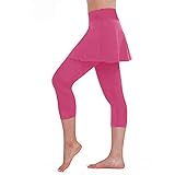 Damen Sportskort Tennis Golf Sport Hosen Rock Dehnbar Laufrock 2 in1 Sport Leggings mit Rock Kurz Active Athletic Hosenrock Yogahosen Frauen Basic Tanzrock Jogging Trainings Röcke (M, Pink 2)