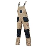 K&G Arbeitslatzhose URG-C BEIGE Sicherheitshose Latzhose Schutzhose Kombihose Herrenhose Hose Arbeitshose Kombihose für Handwerker (50)