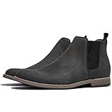 Chelsea Schlupfstiefel für Herren - Cestfini Echtleder Chukka Stiefel Wasserdicht Casual Oxford Dress Ankle Bootie, schwarz, 41 EU