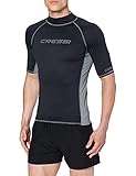 Cressi Herren T-shirt Rash Guard UV Sun Protection (UPF), Schwarz/Grau, Gr. 54 (Herstellergröße:XL/5)