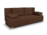 Schlafsofa Nessa - Klappsofa mit Bettkasten, Sofa mit Schlaffunktion, Bettsofa, Schlafcouch, Couch, Couchgarnitur, Sofagarnitur, Wohnzimmer (Braun (Inari 24))