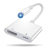 HDMI Adapter für Phone Pad, 1080P Digitaler AV Adapter, Lighting HDMI Kabel für TV/Monitor/Projektor, Funktioniert mit OS System Phone/Pad/Pod Touch, 10s Verbindung, Benötigt N