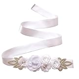LetsDressUp Damen Gürtel, Hochzeitskleid Brautgürtel, Floral Strass Schärpe, Taillengürtel für Brautjungfer, H