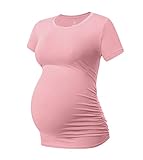 LAPASA Damen 1 o. 3 er Pack Umstandstop Umstandsmode Umstandskleidung Tops Schwangerschaft Kurzarm Umstands T-Shirt L55