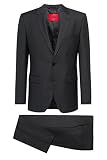 HUGO Herren Jeffery/Simmons212 Dezent gemusterter Regular-Fit Anzug aus Leichter Schurw
