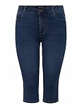 ONLY Carmakoma Damen Caraugusta Life Hw Skinny Knickers Mbd Shorts, Medium Blue Denim, 48 Gro e Gr en EU