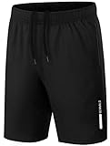 BENNALD Shorts Herren Sport Sporthose Herren Kurz Jogginghose Kurze Hose Trainingshose Männer Schnell Trocknend Laufhose Sweatshorts mit Tasche für Sport Fitness Outdoor Summer Schwarz M