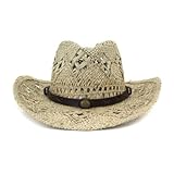 CDYEGSJ Hüte for Frauen Sommer hohl strohhüte massiv Bowknot Outdoor Strand lässig Elegante Sonne schützer männer Sonnenhut sombreros de Mujer (Color : 6, Size : 56-58cm)