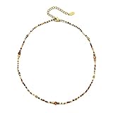 Dünne Halskette Frauen Schmuck Trendy Bohemian Coloring Schmuck Bead Collier Dünne Halsketten E