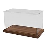 Nobranded Acryl Vitrine Showcase Display Case Schaukasten mit Holz Basis 1/18 Auto Modell Vitrine für Figuren Modelle 34×16,3×14,3