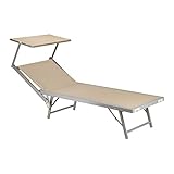 Totò Piccinni Faltbare Sonnenliege Meer Jade, Leinwand, Taupe, 181X57X36
