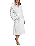 Schiesser Damen Bademantel, 120 Cm Bademantel, Weiß (100-weiss), M EU