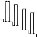 Handlauf Halterung, Rutschfeste Haltegriffe, U-förmiges industrielles schmiedeeisernes Geländer Mattschwarze Sicherheit für ältere Menschen Rutschfeste Stützstange 1 Stück Geeignet für Treppen,
