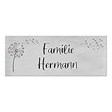 9 Motive, farbige Laserbeschriftung, UV- und witterungsbeständig - Edelstahl Briefkastenschild mit Gravur - Namensschild selbstklebend (3M) - Türschild personalisiert mit Namen - Pusteb