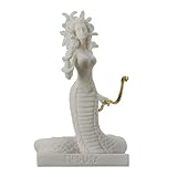 Medusa Antikes griechisches Schlangenkopf-Monster, Skulptur, Statue, Alabaster, 17