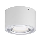 Paulmann 79708 LED Deckenleuchte Argun rund schwenkbar incl. 1x4,8 Watt dimmbar Deckenlampe Alu gebürstet Wohnzimmerlampe Metall Flurlampe 3000