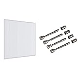 Windhager Insektenschutz Expert Spannrahmen Fliegengitter Alurahmen für Fenster, 140 x 150 cm, weiß & Insektenschutz Federstift Montage-Set für Insektenschutz-Spannrahmen, 4 Stück, silb