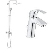 Grohe Euphoria System 260| Brausen & Duschsysteme - Duschsystem mit Einhandmischer für die Wandmontage & Eurosmart | Badarmatur - Einhand-Waschtischbatterie, mit Ablaufgarnitur | M