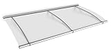 Schulte V1019-11-20 LT-Line Pultbogenvordach, 190 x 95 cm, 4 mm Acrylglas satiniert, Wandhalter Classic Edelstahl V2A, Vordach mit Alu-Reg
