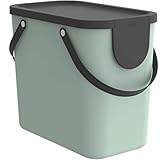 Rotho Albula Aufbewahrungsbox Deckel, Kunststoff (PP recycelt), türkis/anthrazit, 25l, (40 x 23,5 x 34 cm)