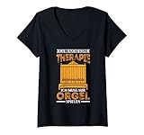 Damen Orgel Therapie Pfeifenorgel Organist T-Shirt mit V