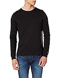 Tommy Hilfiger Herren Hilfiger Logo Long Sleeve Tee T-Shirt, Schwarz, M