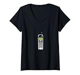 Damen Schnurloses Telefon T-Shirt mit V