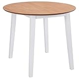 vidaXL Esstisch Tropfen-Blatt Klappbar Küchentisch Esszimmertisch Speisetisch Tisch Klapptisch Esszimmer Küche Rund MDF Weiß 90x75