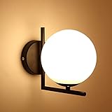 XIBEIRIHUA Led Wandleuchte Innen Moderne Glas Kugelwand + Lampen Gold Wand Saconces Wandleuchte Schlafzimmer Wohnzimmer Home Light Fixture Spiegel Leuchten Wandlampe Vintage (Lampshade Color : 2.)