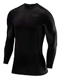 TCA SuperThermal Herren Baselayer Kompressionsshirt mit Rundhalsausschnitt - Langarm - Black Stealth (Schwarz), L