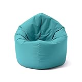 Lumaland Indoor/Outdoor-Sitzsack, Runder 2-in-1-Sitzsack für draußen und drinnen, 300l Füllung, 120 x 80 x 75 cm, wasserabweisend und robust,