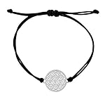 Nuoli® Blume des Lebens Armband Damen Silber (14-20 cm verstellbar) Lebensblume Armbändchen für Frauen & M