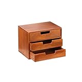 Verve Jelly Make-Up Organizer mit 3 Schubladen, quadratische Schubladenbox aus Holz, kompakter Schubladenturm für Schminke und Kosmetika, aufbewahrung mit schubladen H