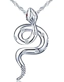 Unendlich U 925 Sterling Silber Damen Halskette Schlange Zirkonia Anhänger Kettenanhäng