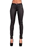 Damen Leder Wet-Look Leggings Größen Eu 36 38 40 42 16 - Baumwolle, Schwarz, 5% elasthan 30% polyamid 65% baumwolle, Damen, 34