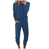 Sportanzüge Damen Freizeitanzug Trainingsanzug Hausanzug Damen Kuschelig Große Größen Loungewear 2Pac Jogginganzug Damen Set Tracksuit Women Zweiteiler Damen Jogginganzüge Hausanzüge für F