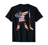 Dabbing Rottweiler Amerika Eishockey-Liebhaber Trikot USA Flagge T-S