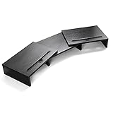 LORYERGO Monitorständer Holzmaterial mit Verstellbarer Länge und Winkel 2 Extra funktioneller Slot Monitorerhöhung Desktop Organizer Ständer für PC Monitor Drucker etc- Schw