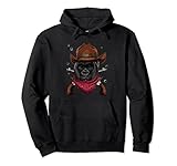 Cowboy Gorilla Western Rodeo Cowboy Hat and Bandana Pullover H