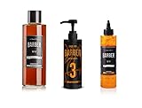 BARBER MARMARA Shaving Set No.3 | Rasierset für Männer | Transparentes Rasiergel 250ml | Eau de Cologne 500ml | Aftershave Cream Balsam-Lotion 400ml | Barbershop-Friseur | Rasur Vor-Nachbehandlung