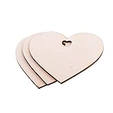 Herzförmig Holzplatten,30 Stück DIY Holzherzen Handgemachtes Holz Herzen Streudeko Mit Löchern Naturholzscheiben Unlackiert Beschrifte Holzherzen für Hochzeit Party Jubiläum Geschenkanhäng