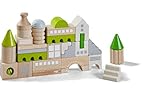 HABA 305456 - Bausteine Coburg, 28-teiliges Baustein-Set zum Bauen von Stadtkulissen, Holzbausteine in unterschiedlichen Formen und Farben, Spielzeug ab 18 M