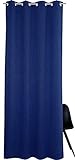 ESPRIT Ösen Vorhang dunkelblau Blickdicht • Gardinen Vorhang 2er Set • Ösenschal 140 x 250 cm Harp • 100% Poly