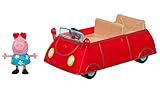 Jazwares 95706 - Peppa Wutz Peppa's kleines rotes Auto, Cabrio mit exklusiver Peppa Spielfigur, Spielzeugauto mit Sitzplätze für 3 Figuren, Original Peppa Pig Spielzeug Fahrzeug für Kinder ab 3 J